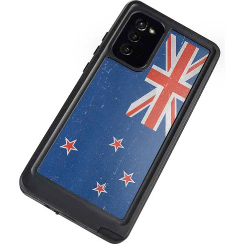 New Zealand Flag Distressed Galaxy Note20 5G Waterproof Case